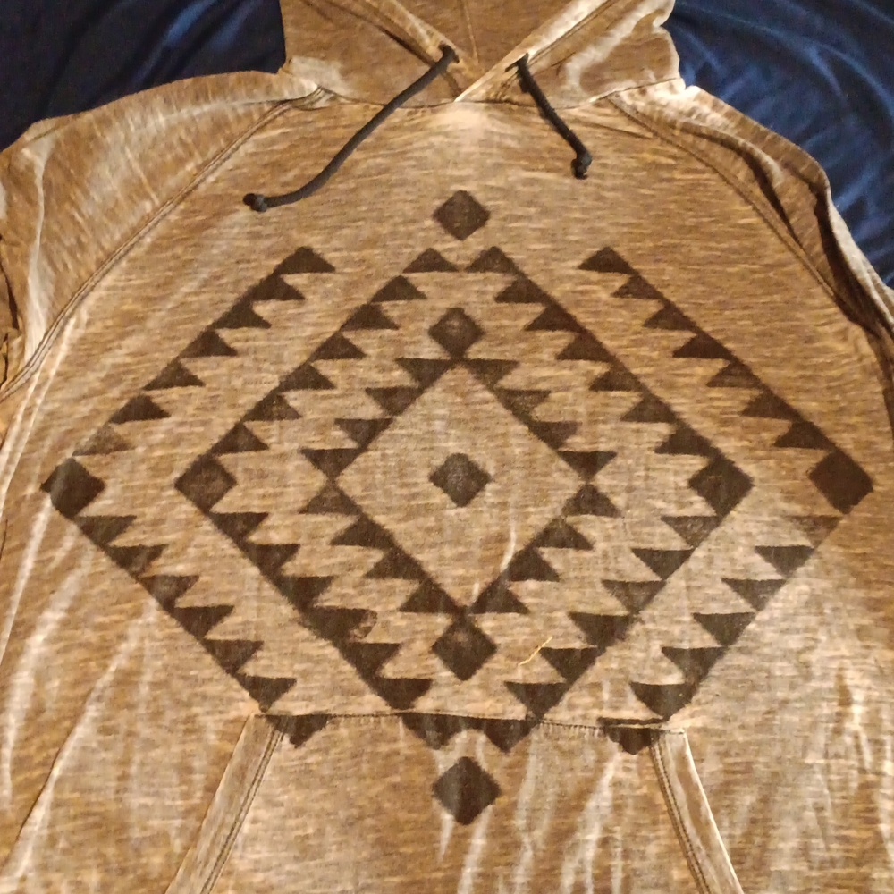 Men's large gray American eagle hooded long sleeved shirt - Picture 5 of 7